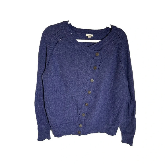 Fossil Women’s Asymmetrical Button Cardigan Size M Wool/Cashmere Blend - Picture 1 of 8